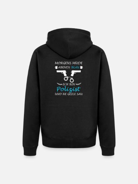 Policeman Policeman Police Officer Cop Funny - Unisex Premium Organic Zip Hoodie - black