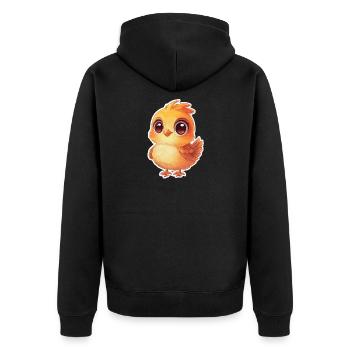 Chick - Unisex Premium Organic Zip Hoodie - black - Back - Nico (187cm)
