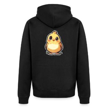 Chick - Unisex Premium Organic Zip Hoodie - black - Back - Nico (187cm)