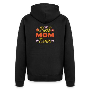 Meilleur cadeau pour maman : Noël pour la fête des mères - Veste à capuche bio Premium Unisexe - noir - Dos - Nico (187cm)