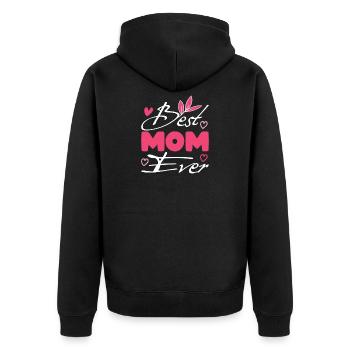 Meilleur cadeau pour maman : Noël pour la fête des mères - Veste à capuche bio Premium Unisexe - noir - Dos - Nico (187cm)