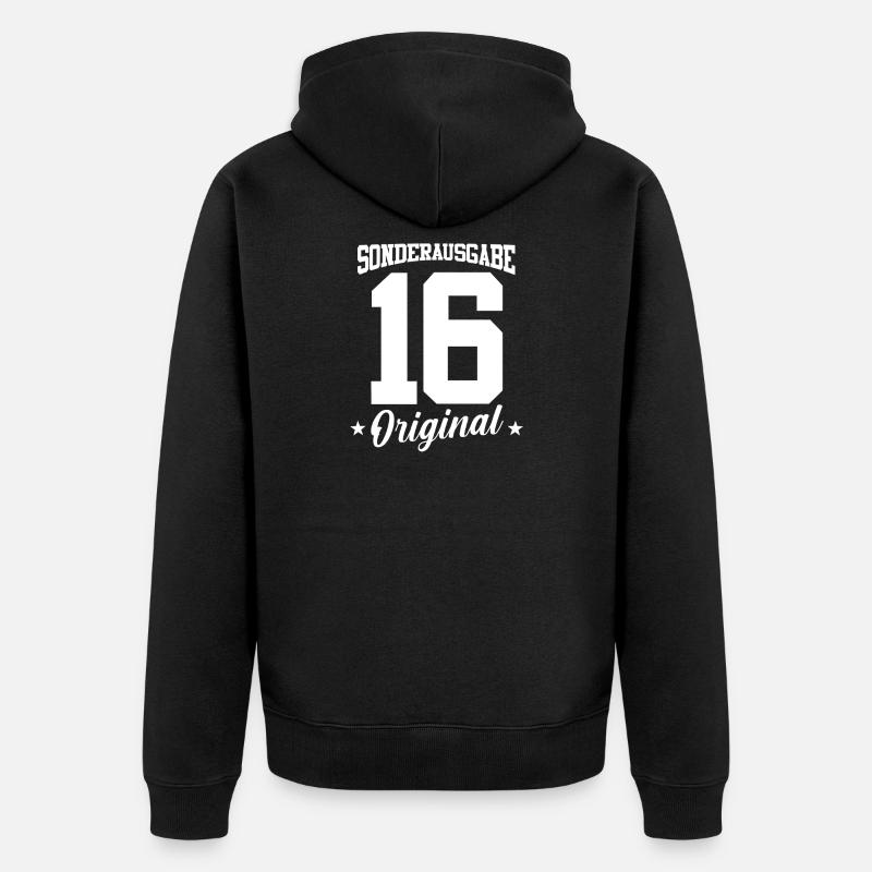 16 Anniversaire - Veste à capuche bio Premium Unisexe - noir