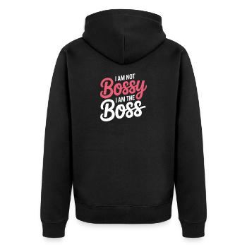 Je ne suis pas exigeant, je suis le leader Funny Office - Veste à capuche bio Premium Unisexe - noir - Dos - Nico (187cm)