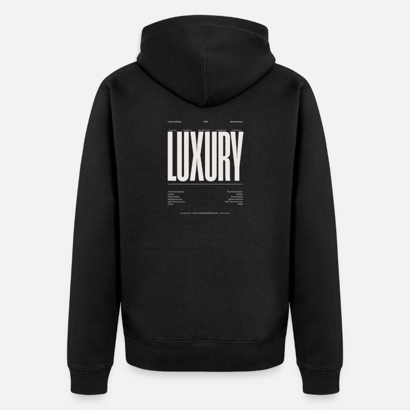 Typographie majuscule de luxe - Veste à capuche bio Premium Unisexe - noir