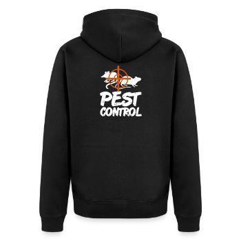 Funny Pest Control Humor for Rat Hunters - Unisex Premium Bio Zip Hoodie - Schwarz - Hinten - Nico (187cm)