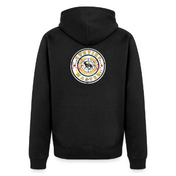 Hunting Master Humor for Skilled Trophy Trackers - Unisex Premium Bio Zip Hoodie - Schwarz - Hinten - Nico (187cm)