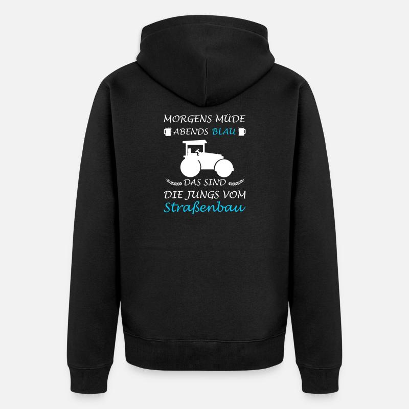 Straßenbau Straßenbauer Bauarbeiter - Unisex Premium Bio Zip Hoodie - Schwarz