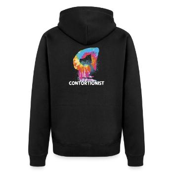 Quote for a contortionist - Unisex Premium Organic Zip Hoodie - black - Back - Nico (187cm)