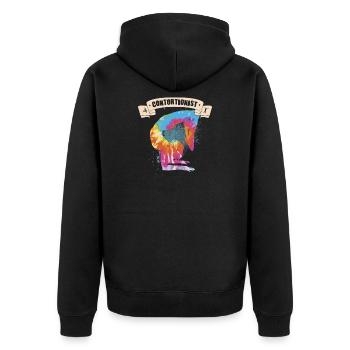 Citation pour un contorsionniste - Veste à capuche bio Premium Unisexe - noir - Dos - Nico (187cm)