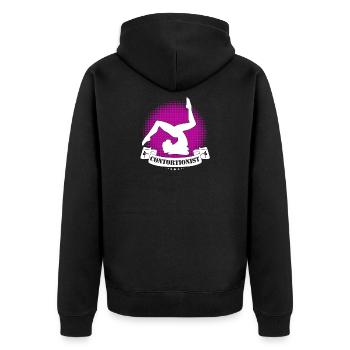 Zitat Für Einen Schlangenmensch - Unisex Premium Bio Zip Hoodie - Schwarz - Hinten - Nico (187cm)