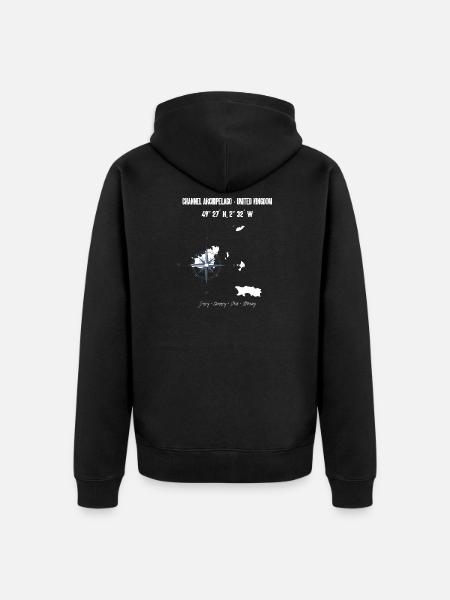 Channel Islands Map Design - Unisex Premium Organic Zip Hoodie - black