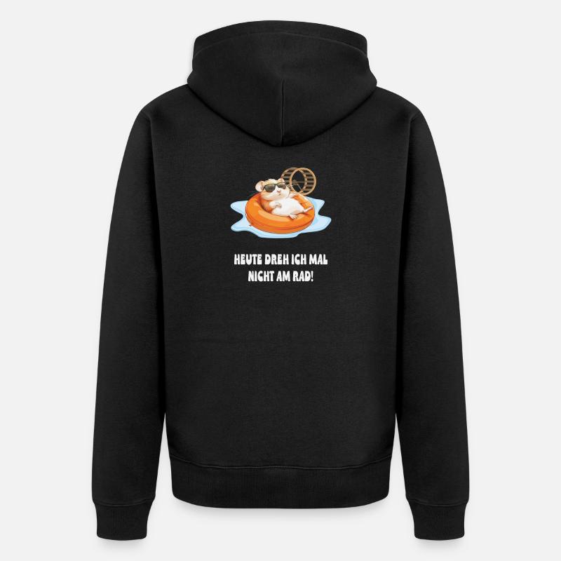 Hamster dans la piscine Chill - Veste à capuche bio Premium Unisexe - noir
