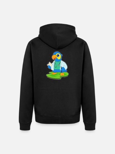 Parrot Doctor Stethoscope - Unisex Premium Organic Zip Hoodie - black