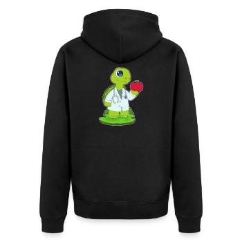 Schildkröte Arzt Stethoskop - Unisex Premium Bio Zip Hoodie - Schwarz - Hinten - Nico (187cm)
