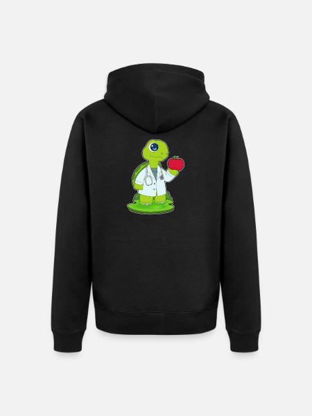 Turtle Doctor Stethoscope - Unisex Premium Organic Zip Hoodie - black