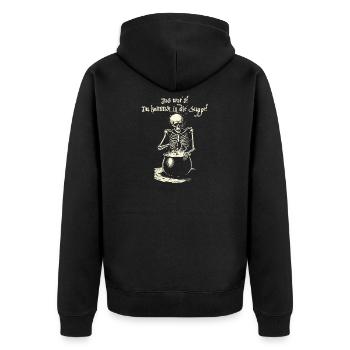 Das war's! Du kommst in die Suppe - Skelett - Unisex Premium Bio Zip Hoodie - Schwarz - Hinten - Nico (187cm)
