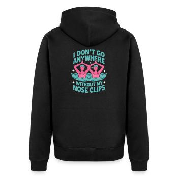 Synchronschwimmen Kunstschwimmen Wassersport - Unisex Premium Bio Zip Hoodie - Schwarz - Hinten - Nico (187cm)
