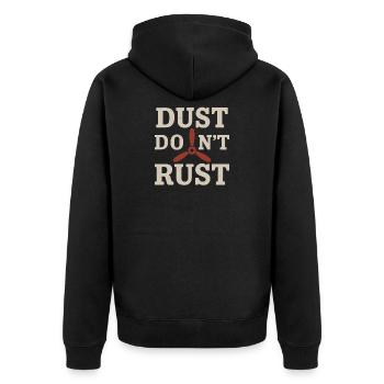 Rural Aviation Agriculture Pilot Gift - Unisex Premium Organic Zip Hoodie - black - Back - Nico (187cm)