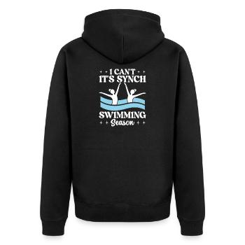 Synchronschwimmen Kunstschwimmen Wassersport - Unisex Premium Bio Zip Hoodie - Schwarz - Hinten - Nico (187cm)