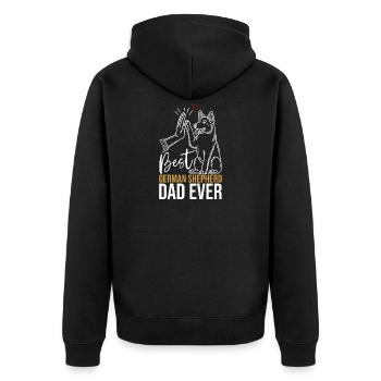 German Shepherd Dad Father's Day Father - Unisex Premium Organic Zip Hoodie - black - Back - Nico (187cm)