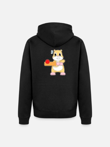 Hamster Cricket Cricket Bat - Unisex Premium Organic Zip Hoodie - black