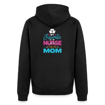 Maman Fière Infirmière Maman Cadeaux - Veste à capuche bio Premium Unisexe - noir - Dos - Nico (187cm)