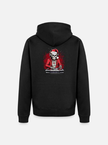 X-mas Skull Dj - Unisex Premium Organic Zip Hoodie - black