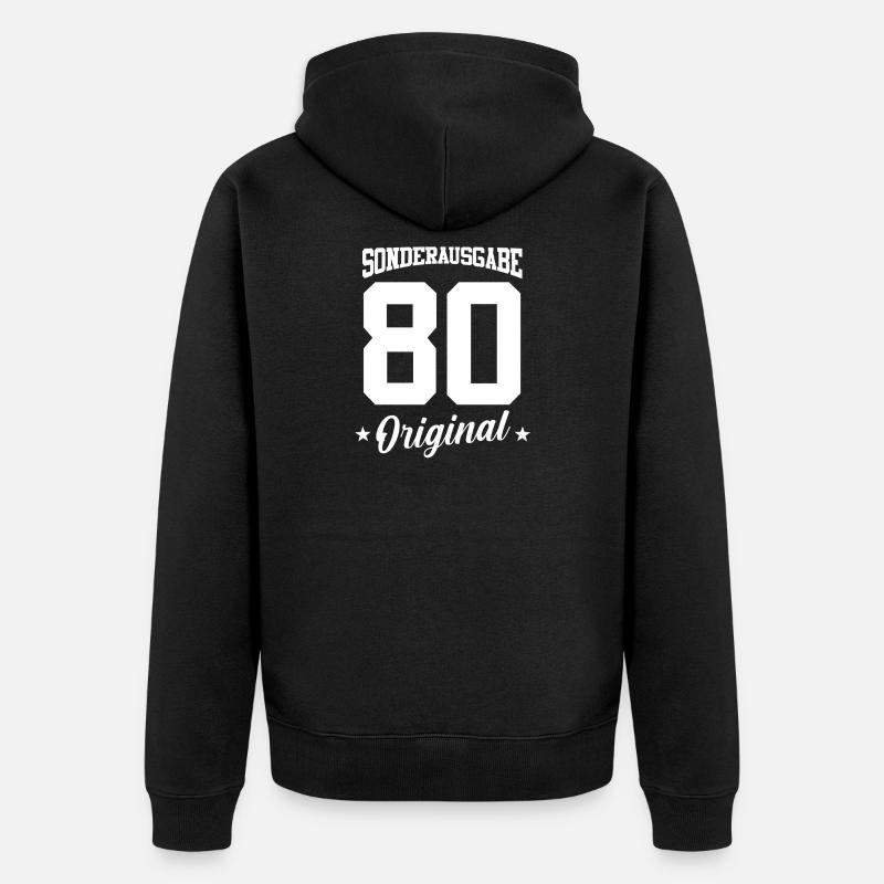 80 Anniversaire - Veste à capuche bio Premium Unisexe - noir