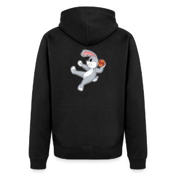 Rabbit Handball Player Handball - Unisex Premium Organic Zip Hoodie - black - Back - Nico (187cm)