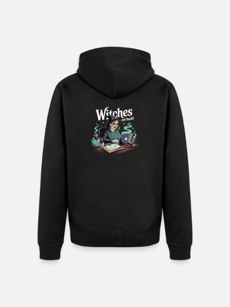 Witches Are Back Laptop - Unisex Premium Organic Zip Hoodie - black