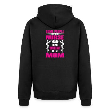 Cadeau Infirmière Maman - Veste à capuche bio Premium Unisexe - noir - Dos - Nico (187cm)