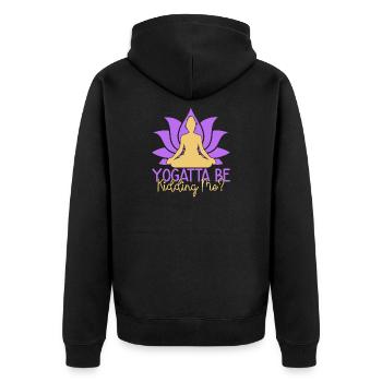 Yoga Yogatta Je me moque de mon humour Yoga - Veste à capuche bio Premium Unisexe - noir - Dos - Nico (187cm)