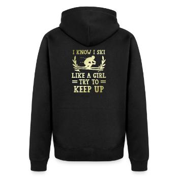 Skiez comme une fille - Veste à capuche bio Premium Unisexe - noir - Dos - Nico (187cm)