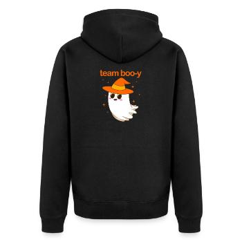 Gender Reveal Halloween Mom-to-be - Unisex Premium Organic Zip Hoodie - black - Back - Nico (187cm)