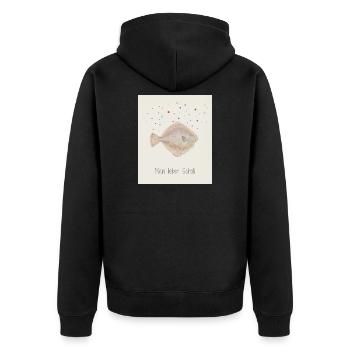 My dear Scholli fish design - Unisex Premium Organic Zip Hoodie - black - Back - Nico (187cm)