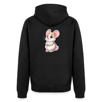 mouse - Unisex Premium Organic Zip Hoodie - black - Back - Nico (187cm)