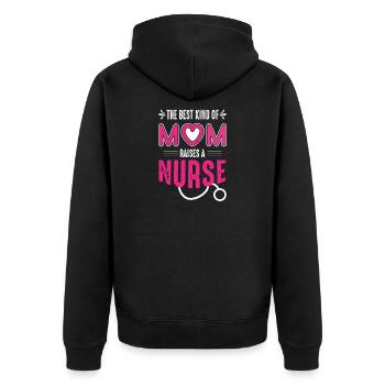 Drôle d’infirmière Cadeaux Tenues d’allaitement - Veste à capuche bio Premium Unisexe - noir - Dos - Nico (187cm)