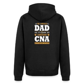 Drôle d’infirmière Cadeaux Tenues d’allaitement - Veste à capuche bio Premium Unisexe - noir - Dos - Nico (187cm)