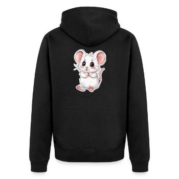 mouse - Unisex Premium Organic Zip Hoodie - black - Back - Nico (187cm)