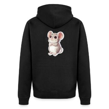 mouse - Unisex Premium Organic Zip Hoodie - black - Back - Nico (187cm)