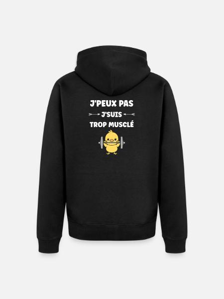Muscle Chicken and Heavyweights - Unisex Premium Organic Zip Hoodie - black