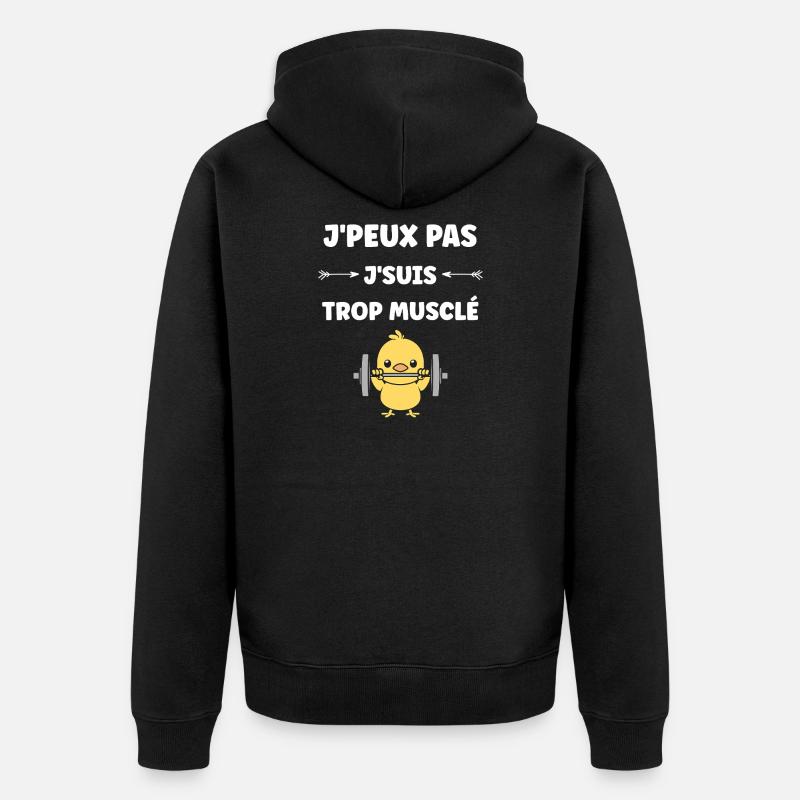 Poulet Musclé et Poids Lourds - Veste à capuche bio Premium Unisexe - noir
