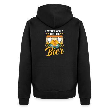 Bräutigam Polterabend Junggesellenabschied - Unisex Premium Bio Zip Hoodie - Schwarz - Hinten - Nico (187cm)
