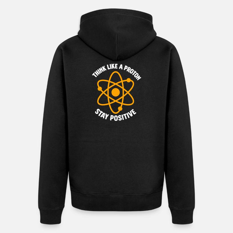 Proton Positiv Denken Atom Grafik - Unisex Premium Bio Zip Hoodie - Schwarz