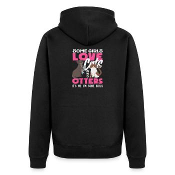 Girls I'm Some Girls Seeotter Cartoon - Unisex Premium Bio Zip Hoodie - Schwarz - Hinten - Nico (187cm)