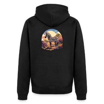 Zèbres Zèbre - Veste à capuche bio Premium Unisexe - noir - Dos - Nico (187cm)