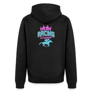 Reine de la course féminine - Veste à capuche bio Premium Unisexe - noir - Dos - Nico (187cm)