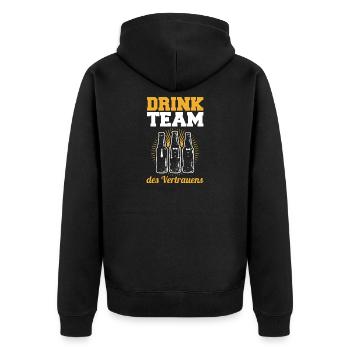 JGA Team Bräutigam Junggesellenabschied - Unisex Premium Bio Zip Hoodie - Schwarz - Hinten - Nico (187cm)