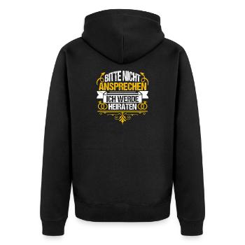 JGA Team Bräutigam Junggesellenabschied - Unisex Premium Bio Zip Hoodie - Schwarz - Hinten - Nico (187cm)
