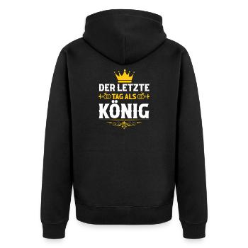 JGA Team Bräutigam Junggesellenabschied - Unisex Premium Bio Zip Hoodie - Schwarz - Hinten - Nico (187cm)